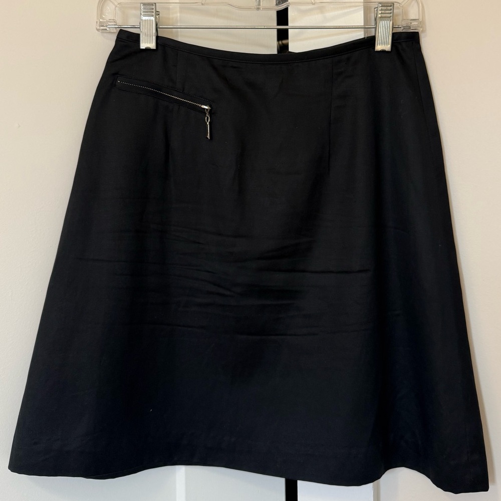 Vintage black satin skirt